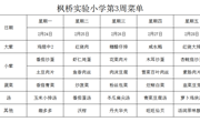 枫桥实验小学一周菜单2025.2.24~2.28日